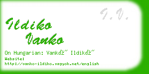 ildiko vanko business card